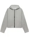 Msgm Contrast Fastening Zipped Hoodie In Grey