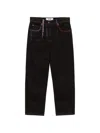 Msgm Contrast-stitch Trousers In Black