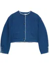 Msgm Blue Patch Pocket Denim Jacket In Blue