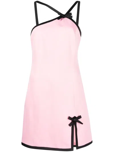 Msgm Contrast-trim Minidress In Pink