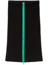 Msgm Contrast-trim Ribbed-knit Skirt In Black