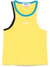 Msgm Contrast-trim Tank Top In Yellow