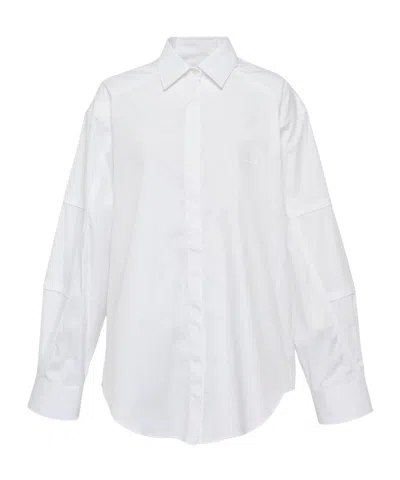 Msgm Contrasting Piping Poplin Shirt In Neutral