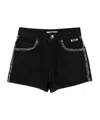 Msgm Contrasting-trim Denim Shorts In Black