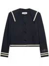 Msgm Navy Sailor Collar Jacket In Blau