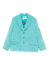 Msgm Corduroy Button-detail Blazer In Blue