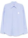 Msgm Logo Cotton T-shirt With Striped Cuffed Sleeves