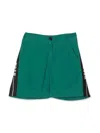 Msgm Cotton Bermuda In Green