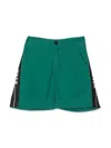 Msgm Cotton Bermuda In Green