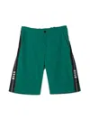 Msgm Cotton Bermuda In Green