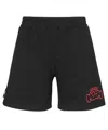 Msgm Embroidered-logo Cotton Track Shorts In Black