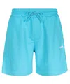Msgm Elasticated-waistband Cotton Shorts In Blue