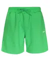 Msgm Elasticated-waistband Logo-detail Shorts In Green