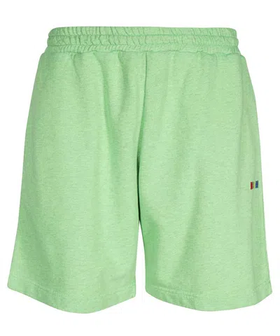 Msgm Cotton Bermuda Shorts In Green