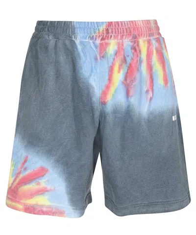 Msgm Cotton Bermuda Shorts In Blue