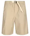 Msgm Cotton Bermuda Shorts In Neutral