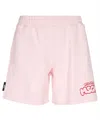 Msgm Logo-embroidered Elasticated-waistband Shorts In Pink