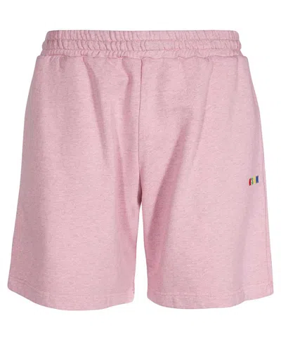Msgm Cotton Bermuda Shorts In Pink