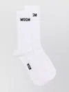 Msgm Logo-jacquard Cotton Blend Socks In White