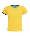 Msgm Cotton Blend T-shirt In Yellow
