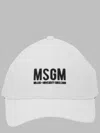 Msgm Cotton Caps Unisex In White
