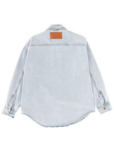 Msgm Cotton Casual Shirt For Men - Fw25 Collection In Blue