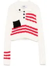 Msgm Crew Neck Cotton Sweater With Button Detailing
