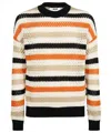 Msgm Horizontal-stripe Crew-neck Sweater In Multi