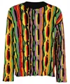 Msgm Cotton Jacquard Knit Sweater In Multi