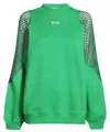 Msgm Cotton Crew-neck Sweatshirt In Green