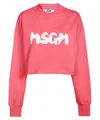 Msgm Cotton Crew-neck Sweatshirt In Pink