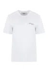 Msgm Timeless Crew Neck Short Sleeve T-shirt In White