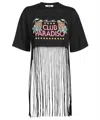 Msgm Graphic-print Frayed T-shirt In Black
