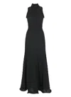 Msgm Maxi Dress With High Neck And Textured Fabric
