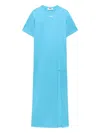 Msgm Woman Maxi Dress Azure Size M Cotton In Blue