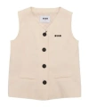 Msgm Brushed Viyella Over Gilet Girl Crema/cr In Nude