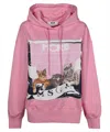 Msgm Cat-print Hoodie In Pink