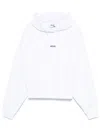 Msgm Logo Hooded Sweatshirt Long Sleeves In White