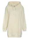 Msgm Cotton Hoodie In White
