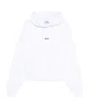 Msgm Cropped Hoodie With Drawstring Hood In White