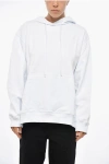 Msgm Cotton Hoodie With Contrasting Logo In White