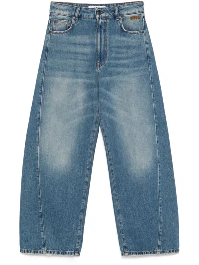 Msgm Midrise Baggy Jeans In Blue