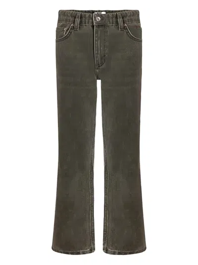 Msgm Kids' Cotton Jeans In Green