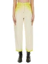 Msgm Cotton Jeans In Yellow