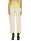 Msgm Cotton Jeans In Yellow