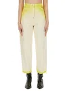 Msgm Cotton Jeans In Yellow