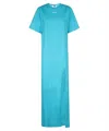 Msgm Woman Maxi Dress Azure Size M Cotton In Blue