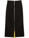Msgm Cotton Midi Skirt In Black