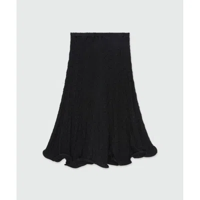 Msgm Cotton Midi Women's Skirt In Black