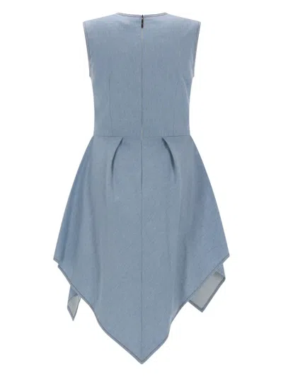 Msgm Cotton Mini Dress For Women In Blue